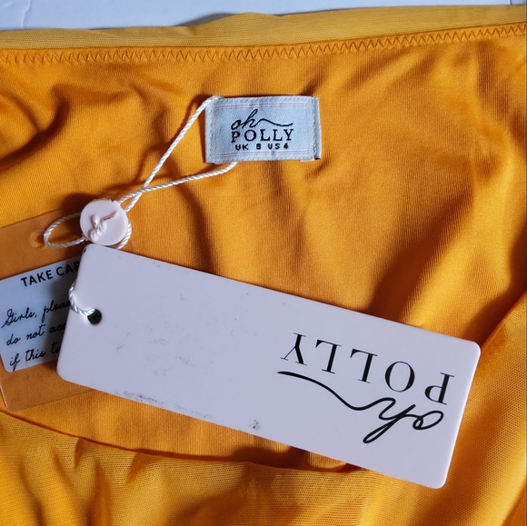 Oh Polly Vibrant Orange Cut Out Bodycon Mini Dress - Picture 6 of 7